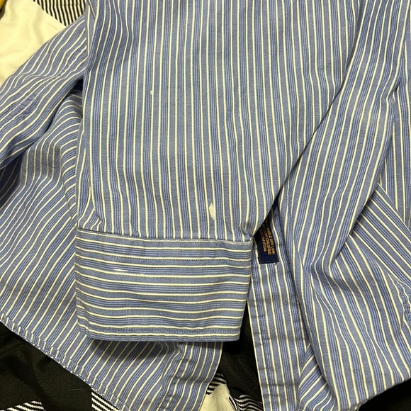 Tommy Hilfiger Men’s Striped Button Down Long Sleeve 17.5 (34-35) - Picture 9 of 9
